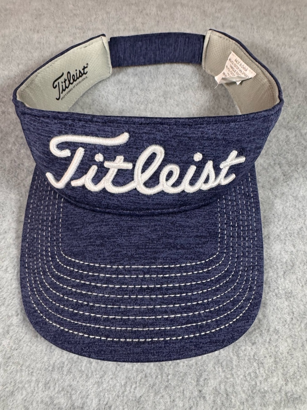Titleist Heathered Navy Blue Golf Visor with White Script Logo